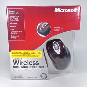 NIB Microsoft Wireless IntelliMouse Explorer M03-00069 Crimson Fire Open Box New